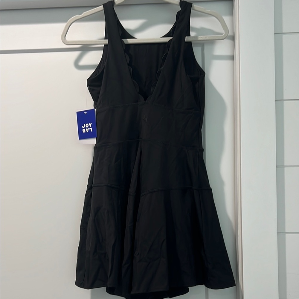 JoyLab athletic Black Sleeveless Dress with scalloped back